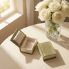 Featured Packaging Upgrade: Olive Velvet Vintage Book Style Ring Box