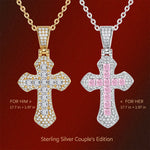 Sterling Silver Necklace Chain Divine Blessing Tarnish-resistant Silver Couple Necklace Set Cross Pendant Necklace