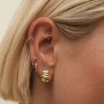 Auric Waves Tarnish-resistant Silver Classic Hoop Earrings with Sterling Silver Ear Post In 14K Gold Plated