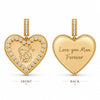 Personalized Heart Dangle Charms Pendant In 14K Gold Plated — Choose Your Design and Add Your Personal Message
