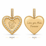 Personalized Heart Dangle Charms Pendant In 14K Gold Plated — Choose Your Design and Add Your Personal Message