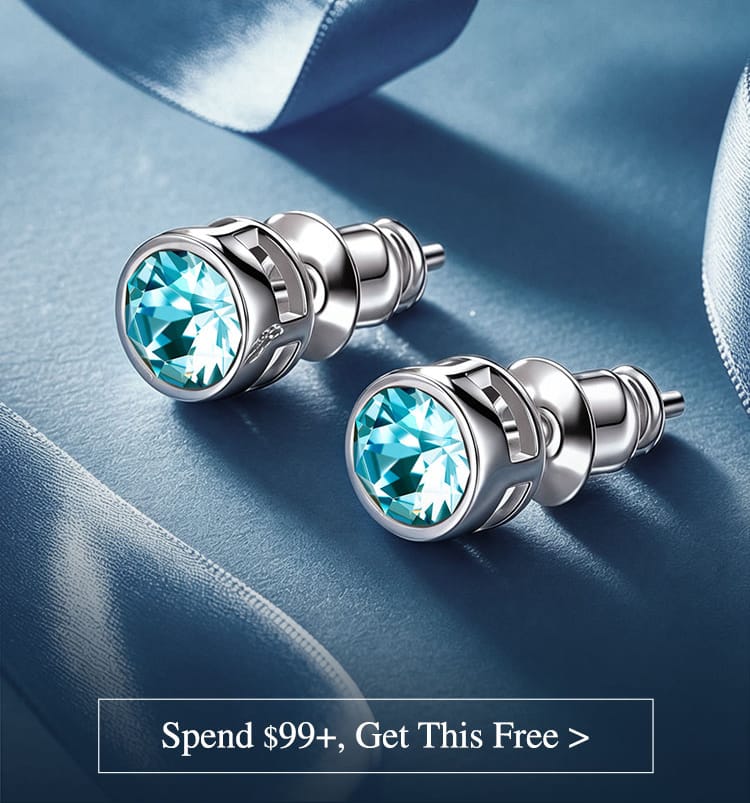Marine Breeze Exclusive: Spend $99+ in a Single Purchase to Get This Dangle Charm Earrings in White Gold Plated for FREE (Ships With Order, No Need to Add to Cart)