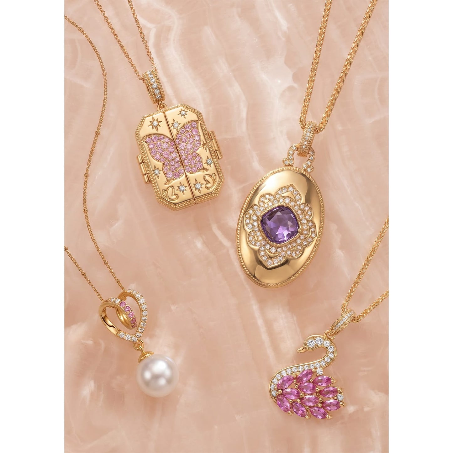 The Meaning of a Locket Necklace — Memorial Keepsake Gift, Holds 4 Photos, Created With SWAROVSKI® Crystals