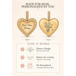 Personalized Heart Dangle Charms Pendant In 14K Gold Plated — Choose Your Design and Add Your Personal Message