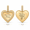 Personalized Heart Dangle Charms Pendant In 14K Gold Plated — Choose Your Design and Add Your Personal Message
