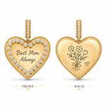 Personalized Heart Dangle Charms Pendant In 14K Gold Plated — Choose Your Design and Add Your Personal Message