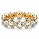 Created With Swarovski® Crystals - Round Brilliant Cut Eternity Ring 14K Yellow Gold Plated