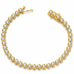 3.12 CT.TW Lab-Grown Diamond Tennis Bracelet in Gold-Tone Tarnish-Resistant Silver, 7.9 in