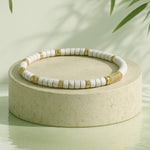 Boundless Loops Handcrafted Bracelet in Natural White Howlite with Tarnish-Resistant Silver Base & 14K Gold Finish
