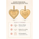 Personalized Heart Dangle Charms Pendant In 14K Gold Plated — Choose Your Design and Add Your Personal Message