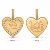 Personalized Heart Dangle Charms Pendant In 14K Gold Plated — Choose Your Design and Add Your Personal Message