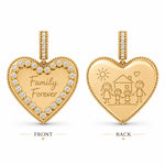 Personalized Heart Dangle Charms Pendant In 14K Gold Plated — Choose Your Design and Add Your Personal Message