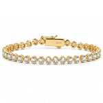 3.12 CT.TW Lab-Grown Diamond Tennis Bracelet in Gold-Tone Tarnish-Resistant Silver, 7.9 in