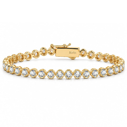 gona- 3.25 CT.TW Lab-Grown Diamond Tennis Bracelet in Gold-Tone Tarnish-Resistant Silver, 8.3 in