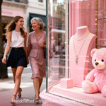 Forever Teddy Bear Pendant Rope Chain Necklace In White Gold Plated - Created With SWAROVSKI® Crystals