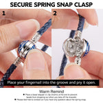 Sterling Silver Blue Leather Butterfly Dance Charms Bracelet Set In 14K Gold Plated (Includes bracelet and all charms shown)