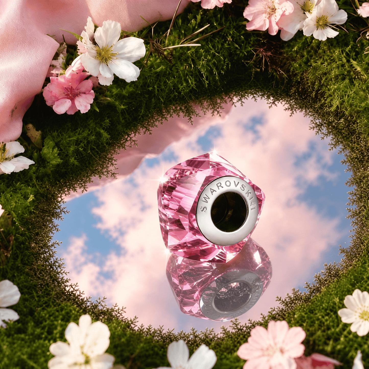 Graduation Season Exclusive: NO MINIMUM - Get This Blush Crystal Prism Charm In Silver Plated - Created With Swarovski® Crystal for FREE (Automatically Included With Every Order)