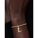 Letter L Tarnish-resistant Silver Dangle Charms In 14K Gold Plated