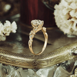 Enchanted Vine · 2.0 CT Pear Lab-Grown Diamond Engagement Ring with Leaf & Vine Accent Band in Solid 14K Yellow Gold · (Includes IGI Certification from International Gemological Institute)