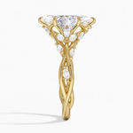Secret Garden · 2.0 CT Marquise Lab-Grown Diamond Ring with Vine Leaf Accent Band & Claw Setting in Solid 14K Yellow Gold · (Includes IGI Certification from International Gemological Institute)