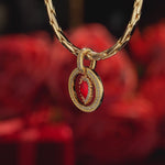 Heart's Circular Dance Tarnish-resistant Silver Dangle Charms In 14K Gold Plated - Handcrafted with Swarovski® Crystals