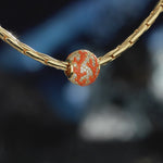 Volcanic Shore Coral Branch Enamel Pavé Bead Charm in Tarnish-Resistant Silver