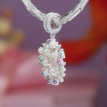 Coral Reef Pearl Tarnish-Resistant Silver Charm In White Gold Plated