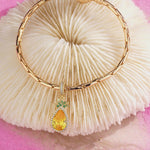 Golden Pineapple Tarnish-resistant Silver Dangle Charms In 14K Gold Plated