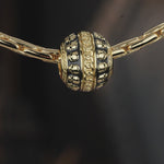 Skulls and Chain XL Size Tarnish-resistant Silver Charms With Enamel In 14K Gold Plated For Men