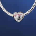 Heartful Caduceus Tarnish-resistant Silver Charms In White Gold Plated