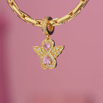 Radiant Angel Tarnish-resistant Silver Dangle Charms In 14K Gold Plated