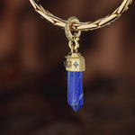 Natural Lapis Lazuli Sun & Star Talisman Dangle Charm - 14K Gold-Plated Tarnish-resistant Silver