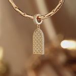 Golden Cathedral Tarnish-resistant Silver Dangle Charms In 14K Gold Plated