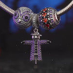 Sterling Silver Skeleton Sentinel Dangle Charms In Blackened 925 Sterling Silver