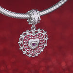 Crowned With Love Tarnish-resistant Silver Dangle Charms With Enamel In White Gold Plated
