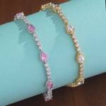 Sterling Silver Cubic Zirconia Tennis Bracelet In White Gold Plated
