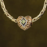 Heart of Grace August Birthstone Tarnish-resistant Silver Charms With Enamel In 14K Gold Plated