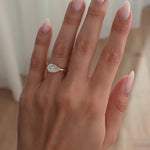 2ct Pear Lab-Grown Diamond East-West Claw Solitaire with Raised Basket Gallery Engagement Ring in Solid 14K Yellow Gold (Includes IGI Certification from International Gemological Institute)