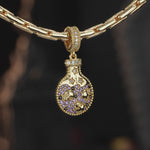 Magic Potion Bottle Dual‑Sided Dangle Charm in Tarnish-resistant Silver