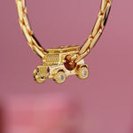 Adventurous Jeep Tarnish-resistant Silver Charms In 14K Gold Plated