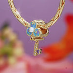 Wonderland Portal Key Tarnish-Resistant Silver Charm In 14K Gold Plated