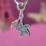 Dreamy Starfish Tarnish-resistant Silver Dangle Charms In White Gold Plated