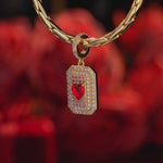 Frame of the Heart Tarnish-resistant Silver Dangle Charms In 14K Gold Plated - Handcrafted with Swarovski® Crystals