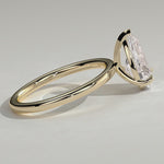 2ct Pear Lab-Grown Diamond Solitaire Ring with Claw Setting Tarnish-resistant Silver In 14K Gold Plated (Includes IGI Certification from International Gemological Institute)
