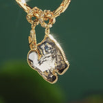 Persian Cat Grace Tarnish-resistant Silver Dangle Charms with Crystal from Swarovski In 14K Gold Plated