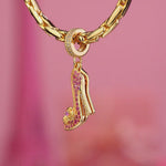 Glamourous High Heels Tarnish-resistant Silver Dangle Charms In 14K Gold Plated