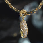 Coastal Crab Claw Pavé-Set Gemstone Dangle Charm in Tarnish-Resistant Silver