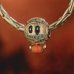 Luminous Mummy Pumpkin Tarnish-resistant Silver Charms With Enamel In 14K Gold Plated