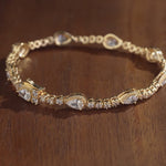 Tarnish-resistant Silver Cubic Zirconia Tennis Bracelet In 14K Gold Plated