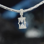 Lagoon Siren Heart Frame Dangle Charm in Tarnish-Resistant Silver With Crystal